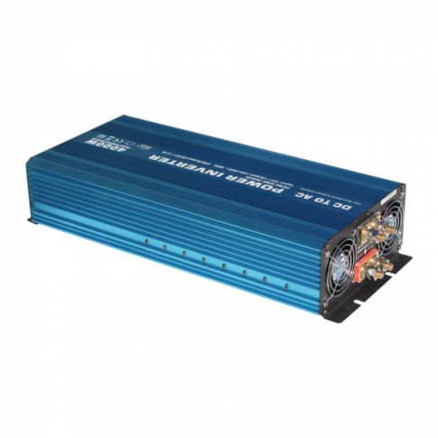 4000W 12V Pure Sine Wave Power Inverter 230V AC Output (UK Sockets), With Remote on/off Switch