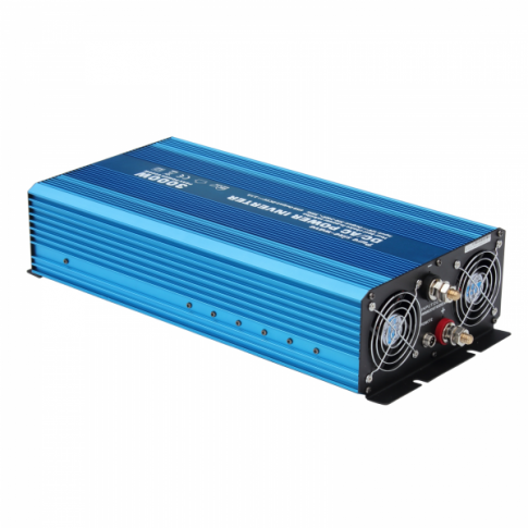 3000W 12V Pure Sine Wave Power Inverter 230V AC Output (UK Sockets), With Remote on/off Switch