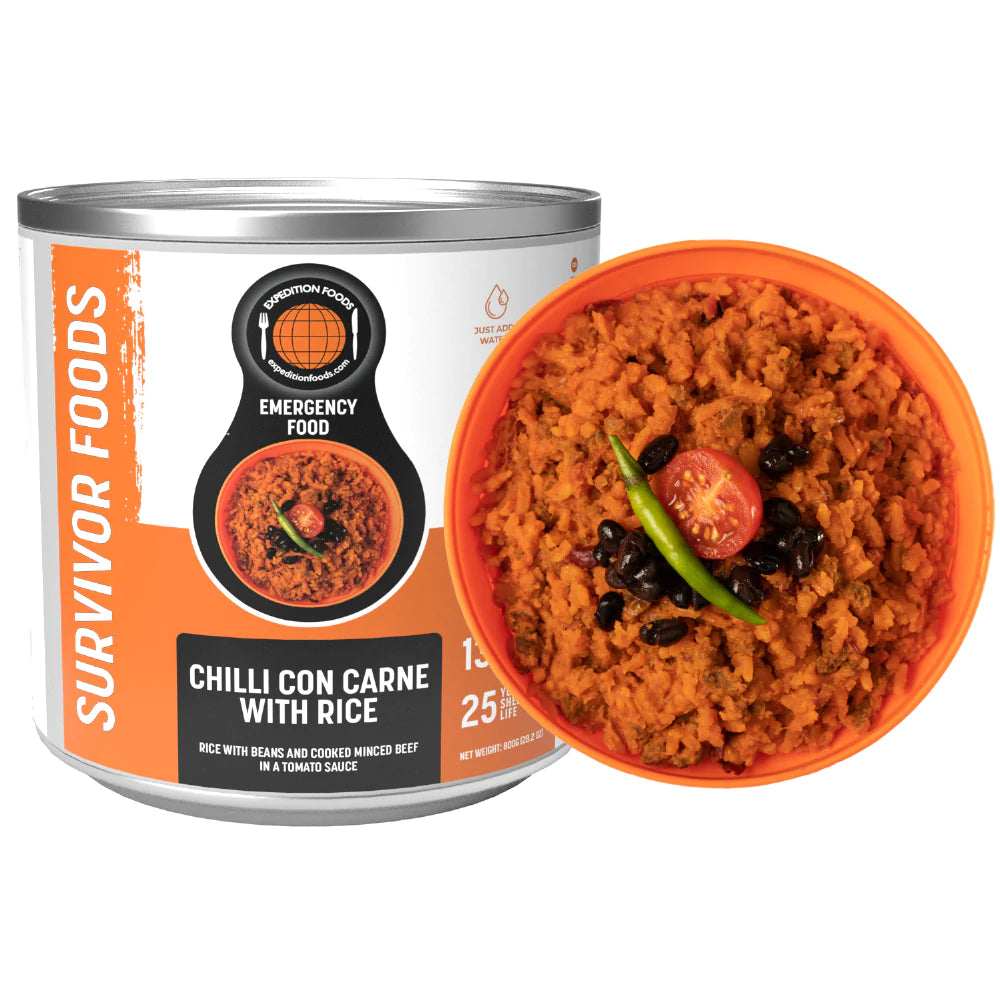 25-Year Survival Tin - Chilli Con Carne with Rice | Expedition Foods