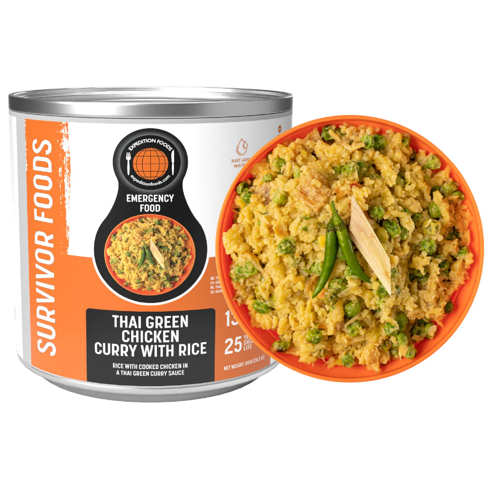 25-Year Survival Tin - Thai Green Chicken Curry with Rice | Expedition Foods
