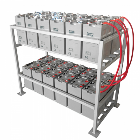 24kWh 48V 500Ah AGM Deep Cycle Battery Bank With Metal Racking (24 x 2V batteries)