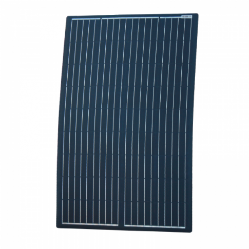 120W Black Reinforced Semi-Flexible Solar Panel with Round Rear Junction Box, 3m cable & a Durable ETFE Coating
