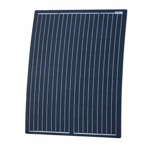 100W Black Reinforced Semi-Flexible Solar Panel with Round Rear Junction Box, 3m cable & a Durable ETFE Coating