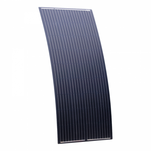 180W Black Reinforced Semi-Flexible Solar Panel with Round Rear Junction Box, 3m cable & a Durable ETFE Coating