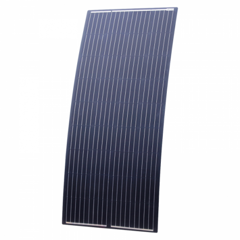 180W Black Reinforced Semi-Flexible Solar Panel with Round Rear Junction Box, 3m cable & a Durable ETFE Coating
