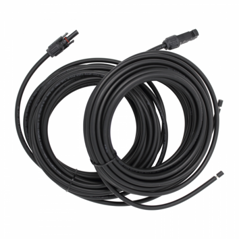 Pair of 10m Single Core Extension Cable Leads 6.0mm2 for Solar Panels and Solar Charging Kits