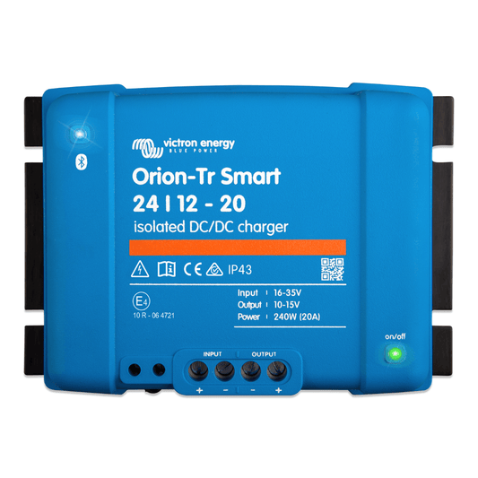 Victron 20A 24V Isolated DC to 12V DC Automatic Multi-stage Intelligent Battery-to-battery Charger for Lead Acid or Lithium Batteries With Bluetooth Connectivity and Galvanic Isolation