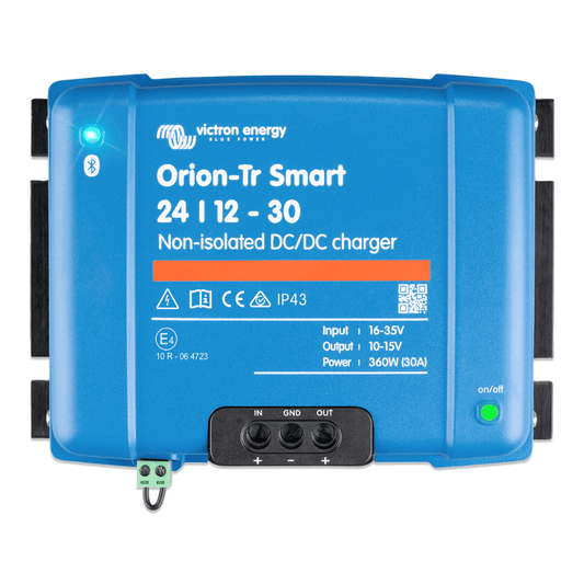 Victron Orion Smart  Non-Isolated 30A 24V DC to 12V DC Automatic Multi-stage Intelligent Battery-to-battery Charger for Lead Acid or Lithium Batteries With Bluetooth Connectivity