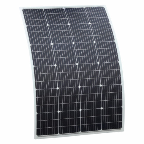 150W Semi-Flexible Fibreglass Solar Panel with Round Rear Junction Box, 3m cable & a Durable ETFE Coating
