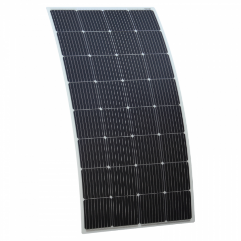 200W Semi-Flexible Fibreglass Solar Panel with Round Rear Junction Box, 3m cable & a Durable ETFE Coating