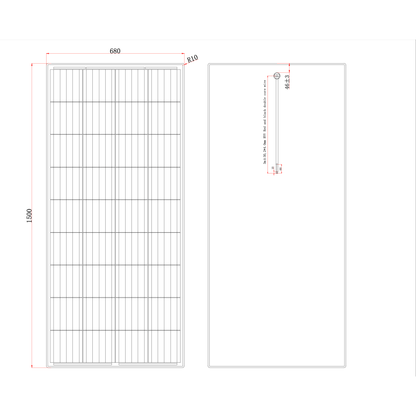 200W Black Reinforced Semi-Flexible Solar Panel with Round Rear Junction Box, 3m cable & a Durable ETFE Coating