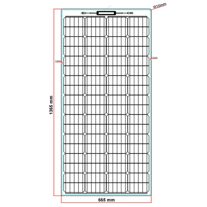 160W Reinforced Semi-Flexible Solar Panel with a Durable ETFE Coating