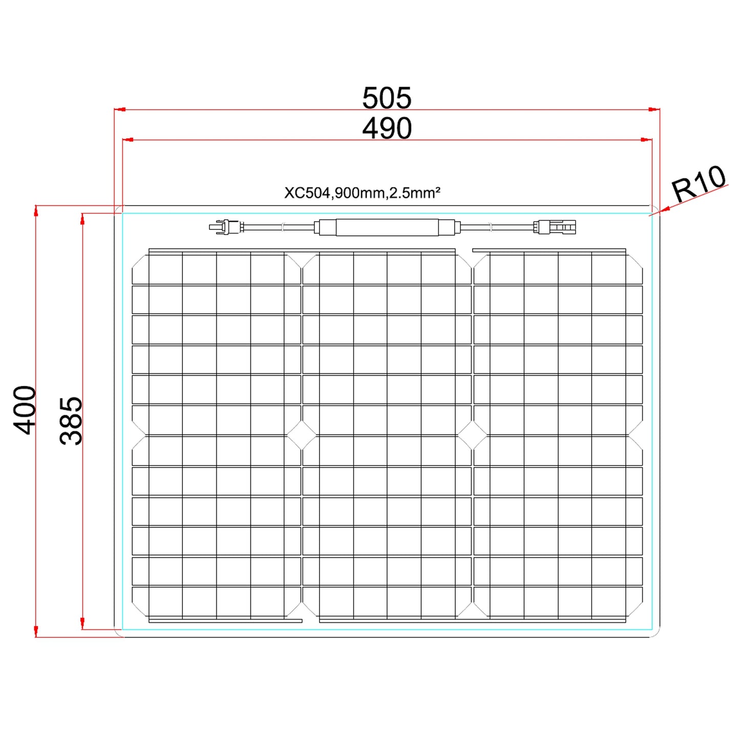 30W Reinforced Semi-Flexible Solar Panel with a Durable ETFE Coating