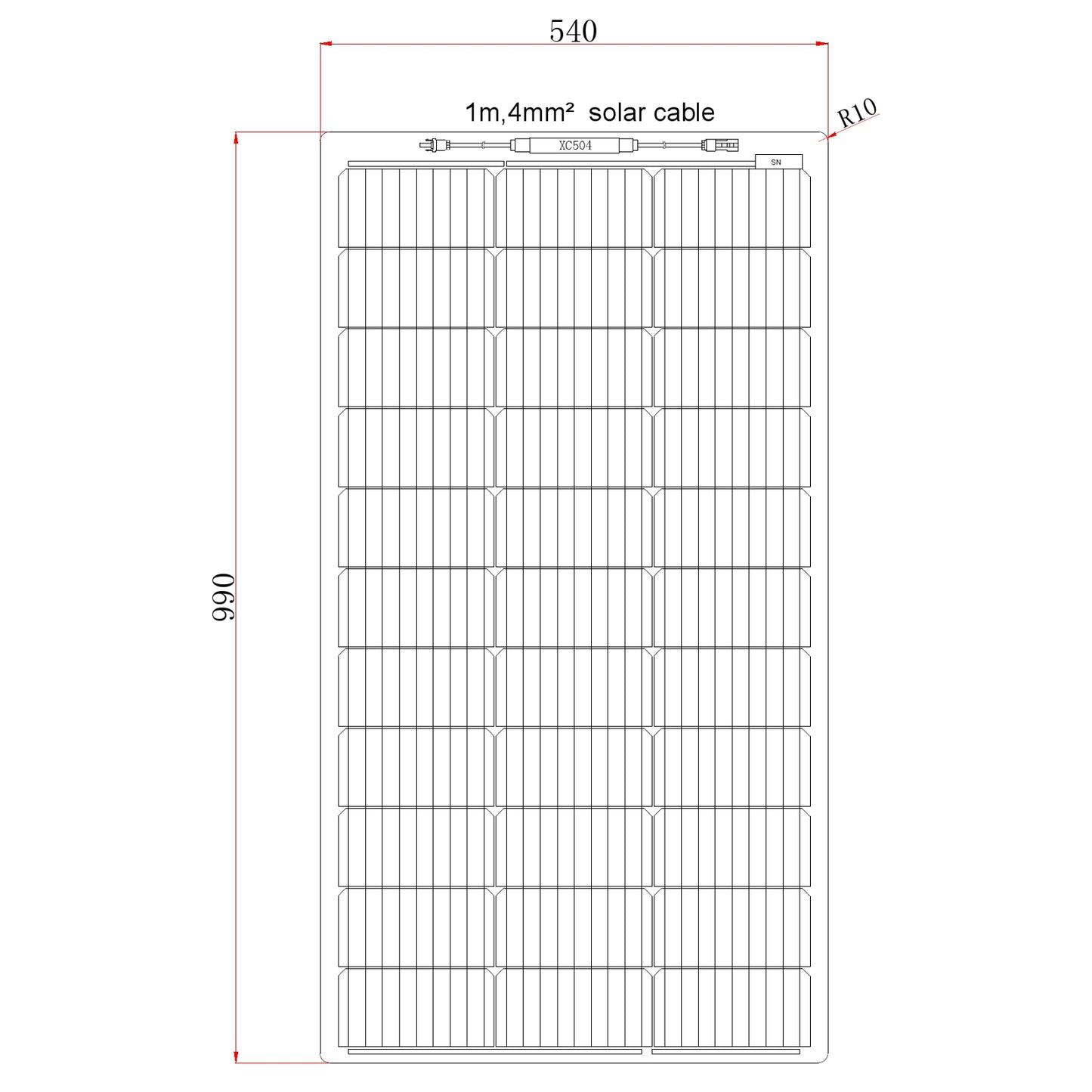 100W Semi-Flexible Fibreglass Solar Panel with Durable ETFE Coating