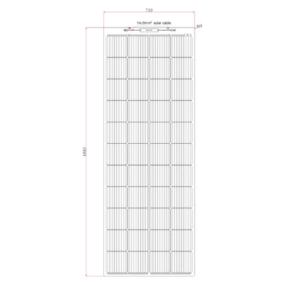 270W Semi-Flexible Fibreglass Solar Panel with Durable ETFE Coating