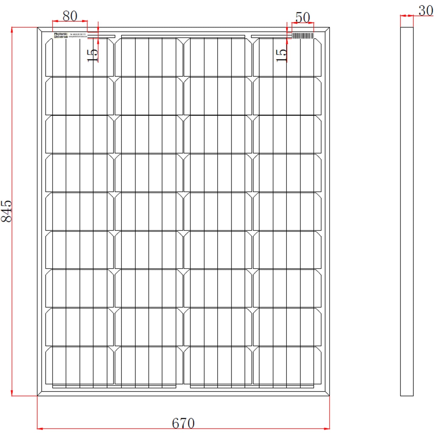 100W Monocrystalline Solar Panel with 5m Cable & MC4 Connectors