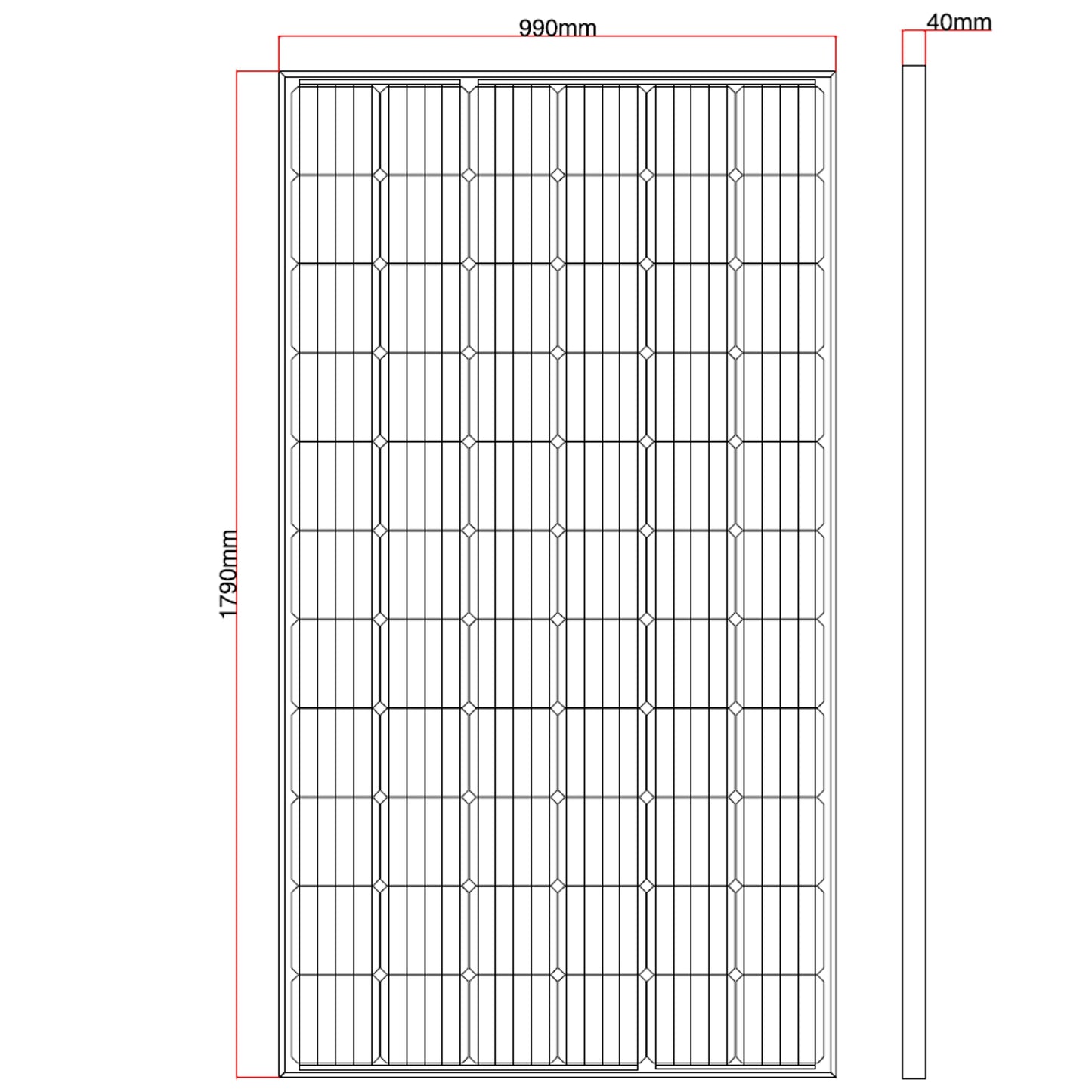 320W Monocrystalline Solar Panel with 5m Cable & MC4 Connectors