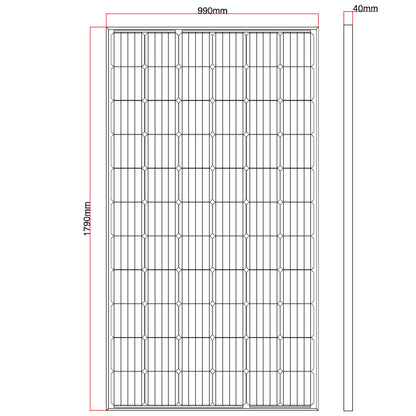 320W Monocrystalline Solar Panel with 5m Cable & MC4 Connectors