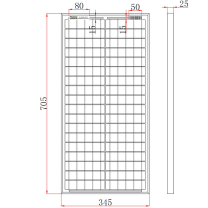 40W Monocrystalline Solar Panel with 5m Cable & MC4 Connectors