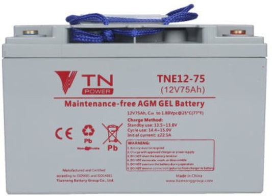 TN Power AGM 12V 75Ah Deep Cycle Battery