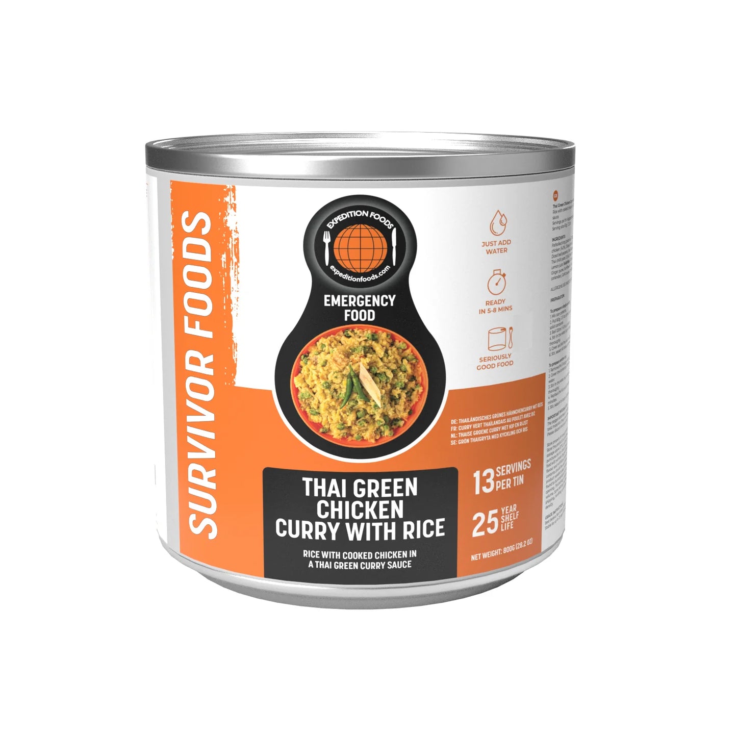 25-Year Survival Tin - Thai Green Chicken Curry with Rice | Expedition Foods