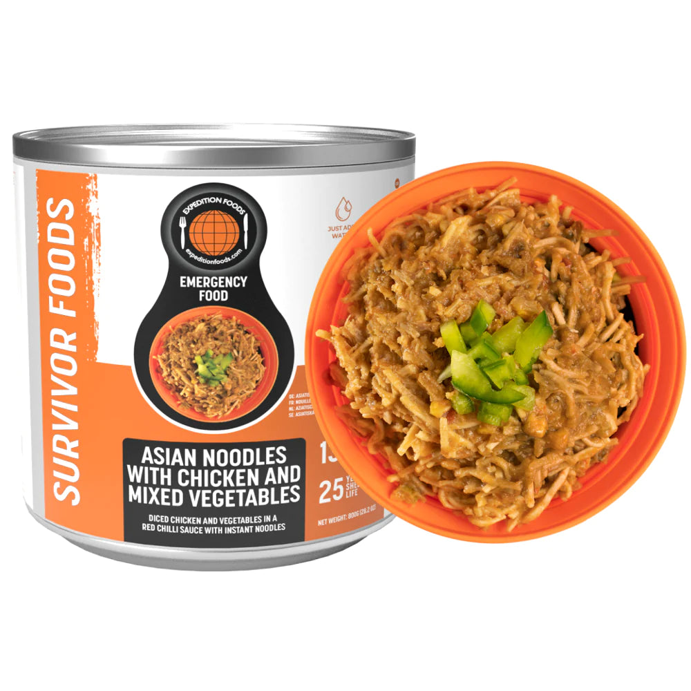 25-Year Survival Tin - Asian Noodles With Chicken and Mixed Vegetables | Expedition Foods