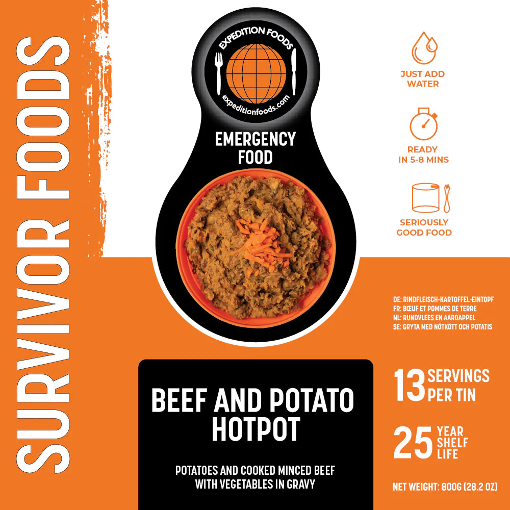 25-Year Survival Tin - Beef and Potato Hotpot | Expedition Foods