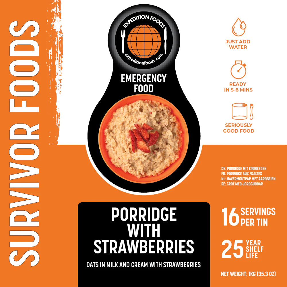 25-Year Survival Tin - Porridge with Strawberries | Expedition Foods