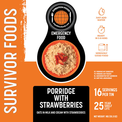 25-Year Survival Tin - Porridge with Strawberries | Expedition Foods