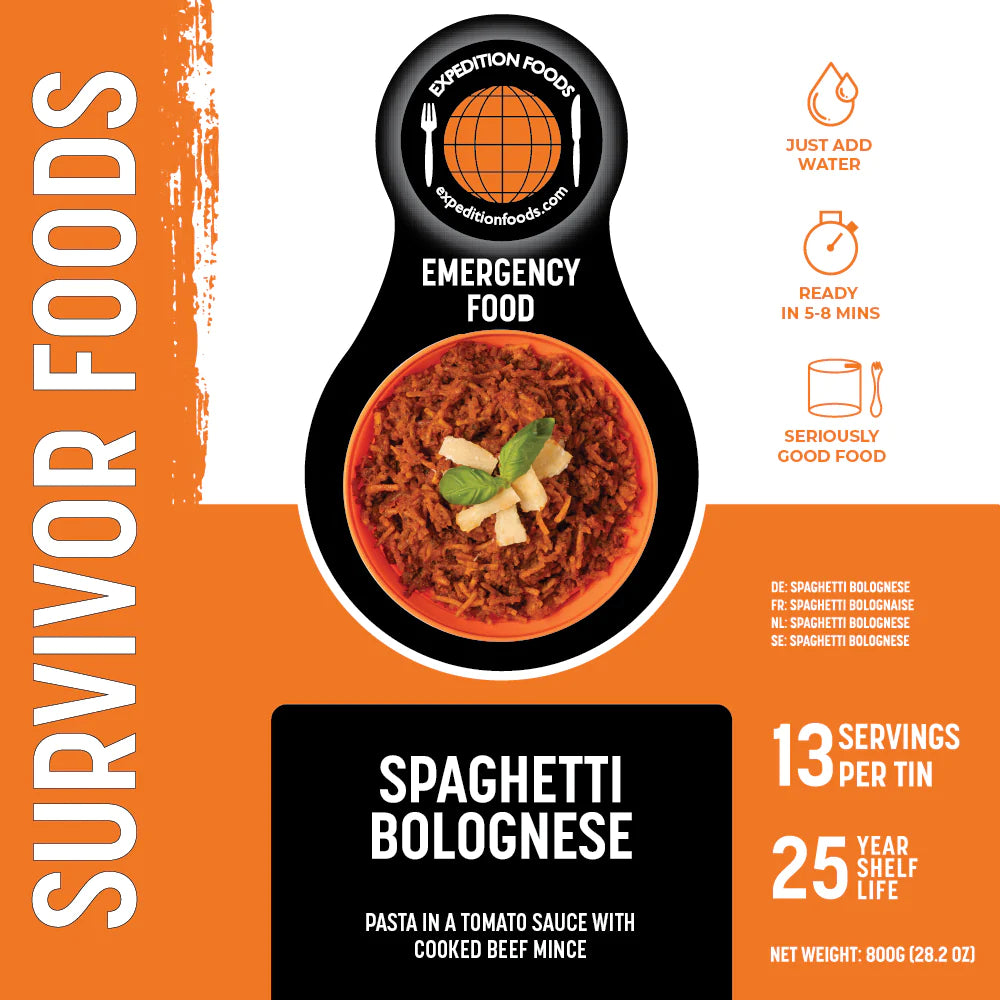 25-Year Survival Tin - Spaghetti Bolognese | Expedition Foods