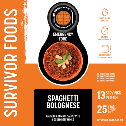 25-Year Survival Tin - Spaghetti Bolognese | Expedition Foods