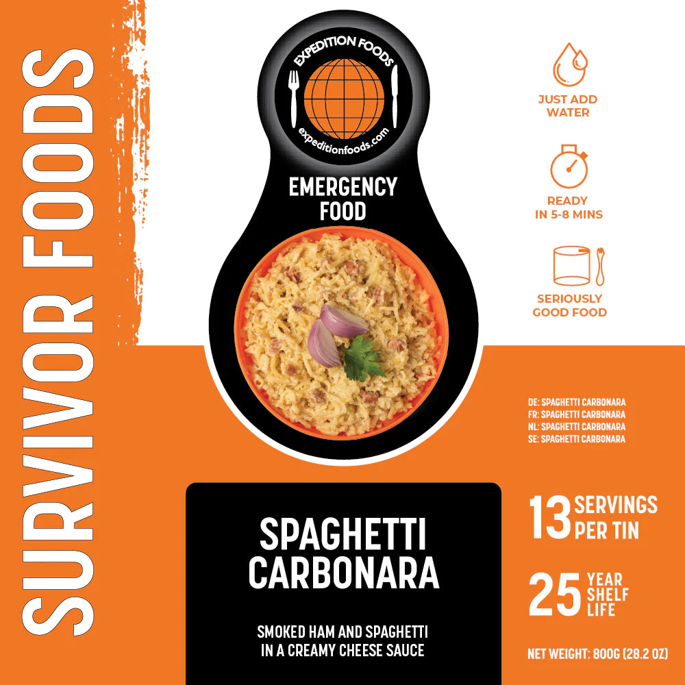 25-Year Survival Tin - Spaghetti Carbonara | Expedition Foods